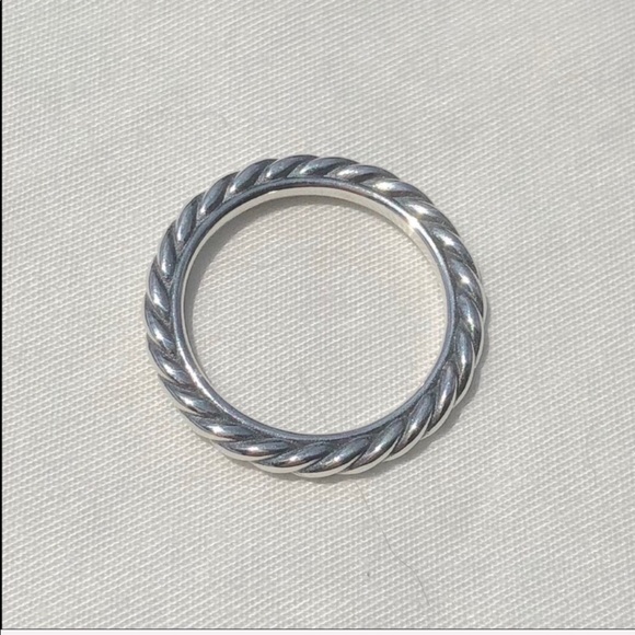 DAVID YURMAN Cable Classic Silver Stacking Ring - Picture 6 of 10